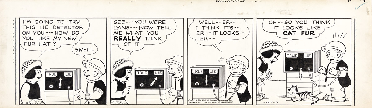 ERNIE (ERNEST PAUL) BUSHMILLER (1905-1982) Pair of Nancy Daily Comic Strips, 1946.